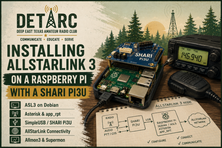 Installing AllStarLink 3 on a Raspberry Pi with a SHARI Pi3U